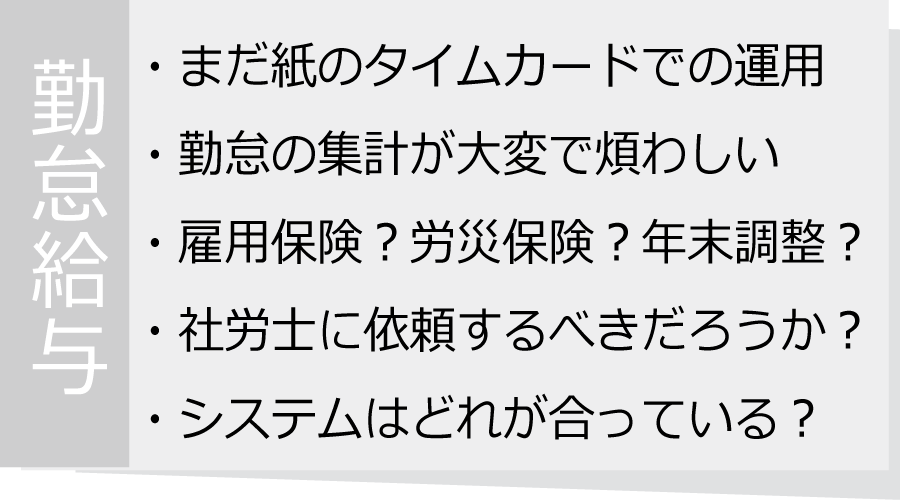 勤怠給与の悩み